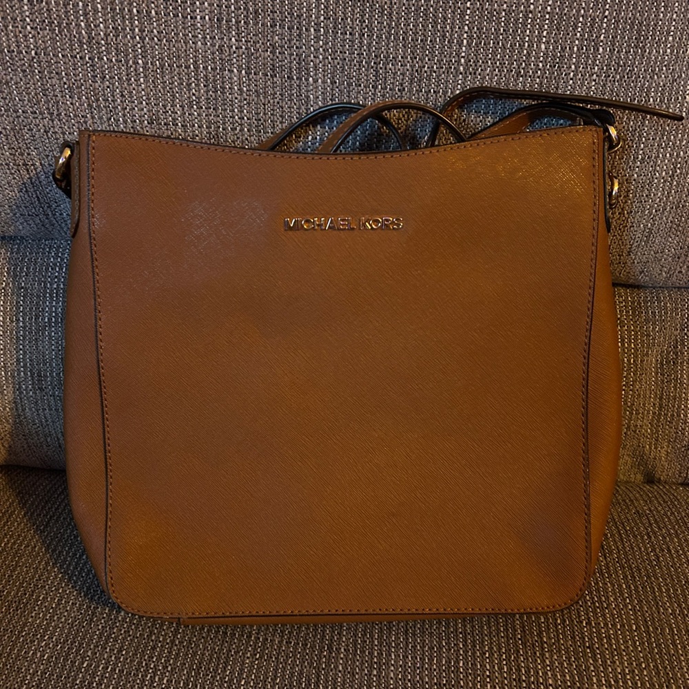 Michael Kors Tan Saffiano Leather Shoulder Bag
